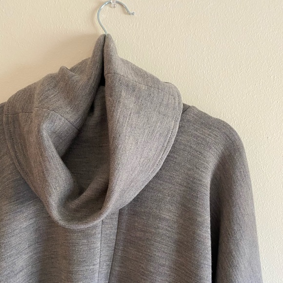 Wool blend knit cowl neck tunic dress sweater - Picture 2 of 8